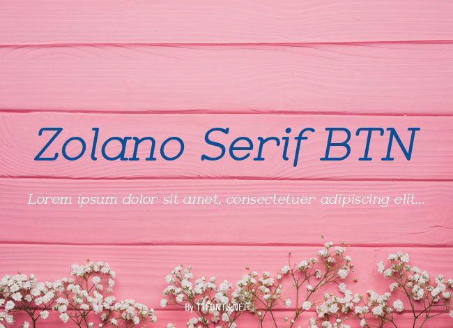 Zolano Serif BTN example